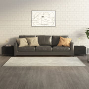 Salontafel set 2 stuks 50x50x40 cm zwart bewerkt hout metaal