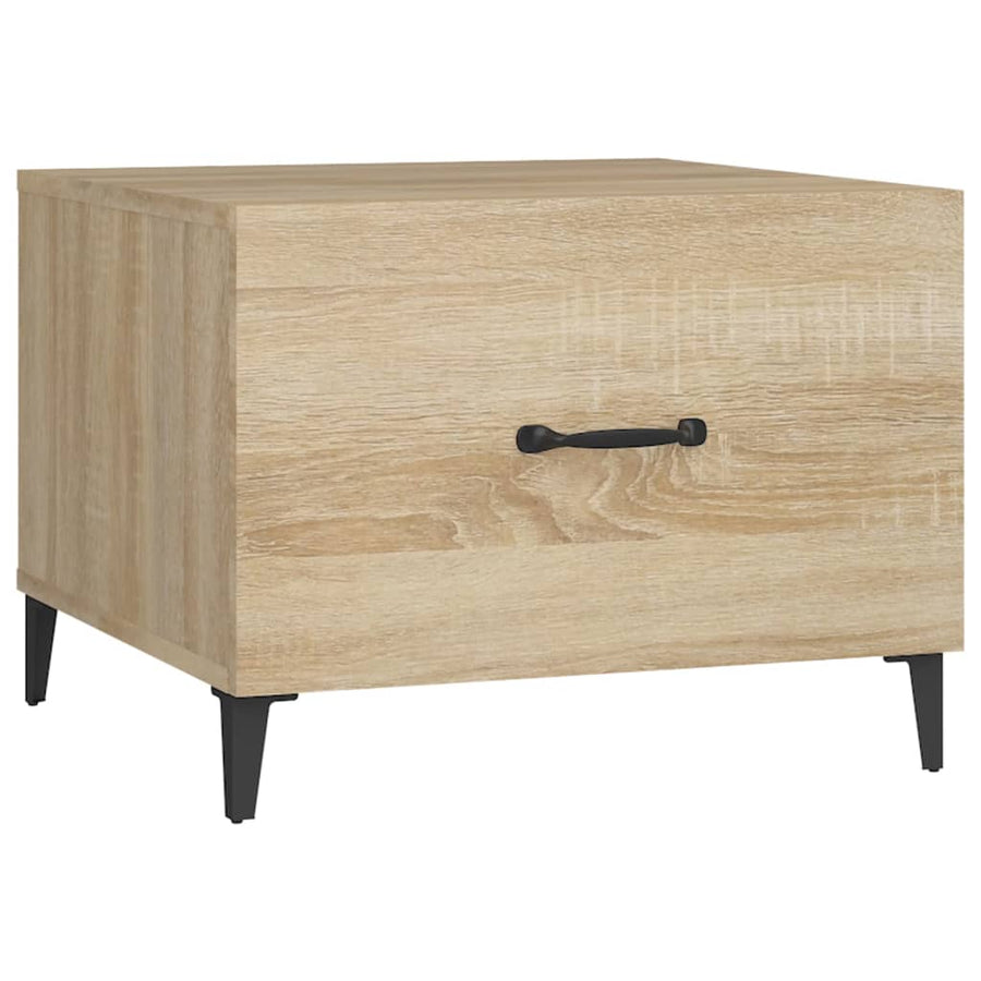Salontafel 2 St Met Metalen Poten 50X50X40 Cm Sonoma Eikenkleur