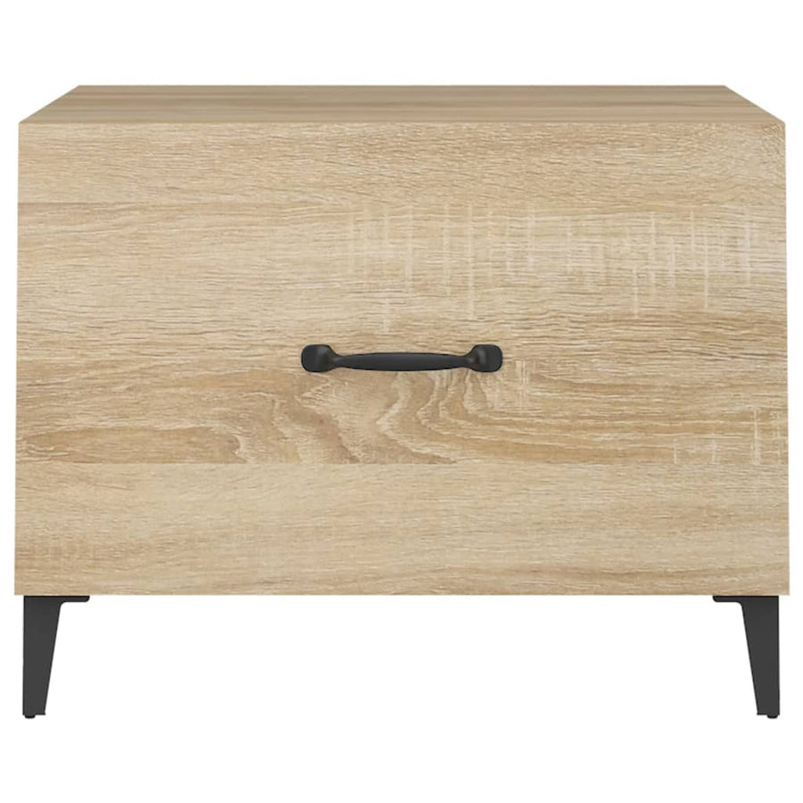 Salontafel 2 St Met Metalen Poten 50X50X40 Cm Sonoma Eikenkleur