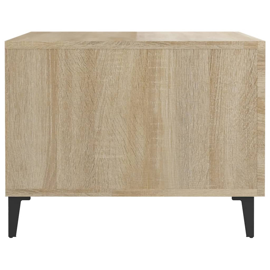 Salontafel 2 St Met Metalen Poten 50X50X40 Cm Sonoma Eikenkleur