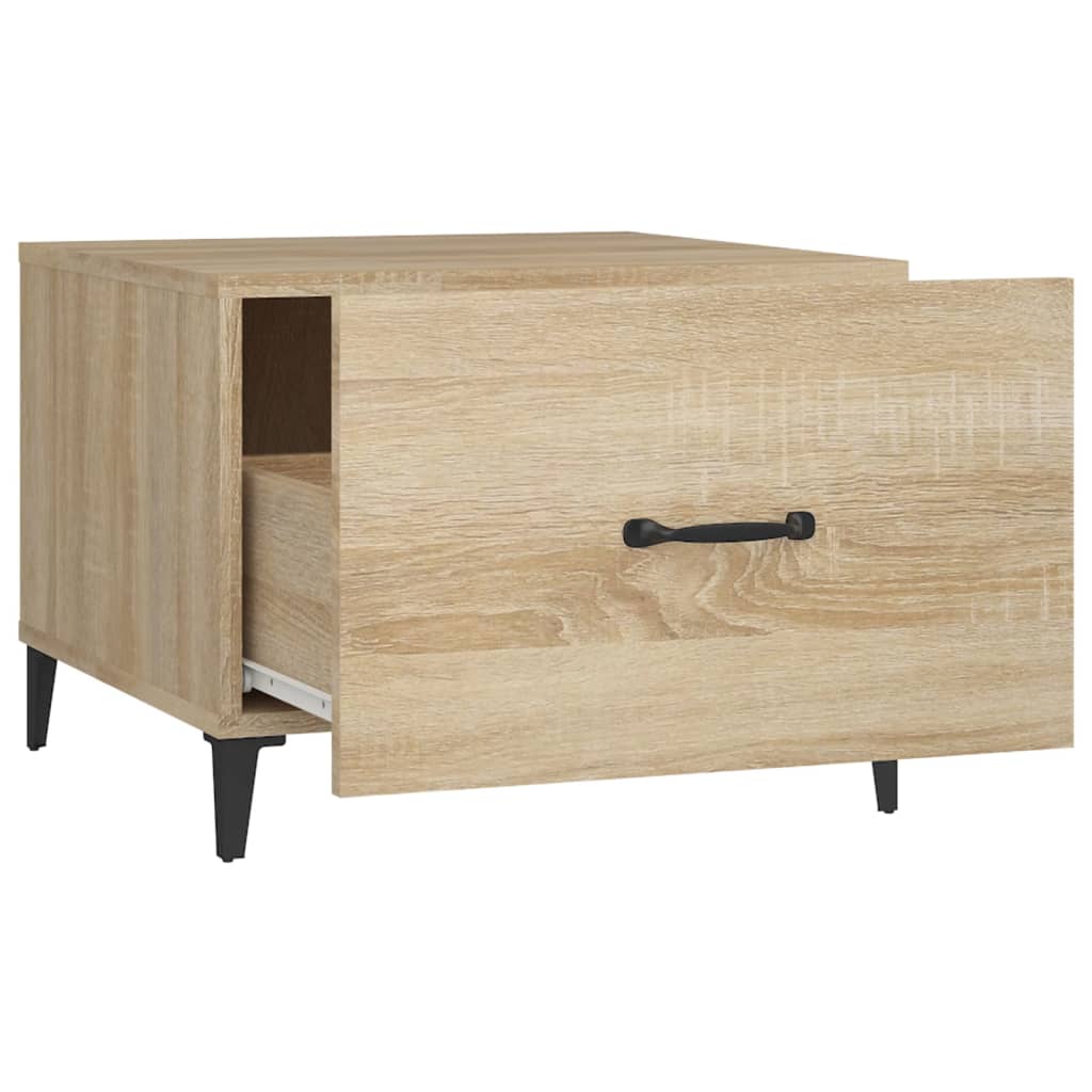 Salontafel 2 St Met Metalen Poten 50X50X40 Cm Sonoma Eikenkleur