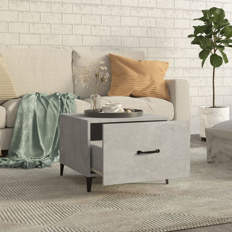 Salontafel Met Metalen Poten 50X50X40 Cm Betongrijs