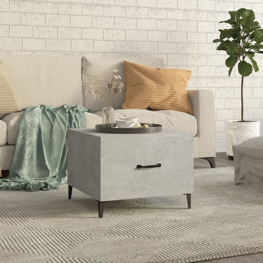 Salontafel Met Metalen Poten 50X50X40 Cm Betongrijs