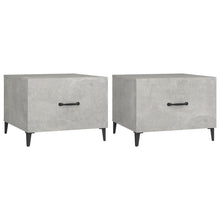 Salontafel 2 St Met Metalen Poten 50X50X40 Cm Betongrijs
