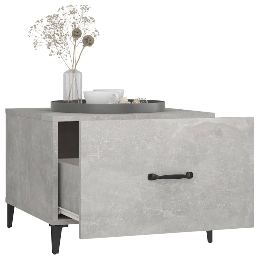 Salontafel 2 St Met Metalen Poten 50X50X40 Cm Betongrijs