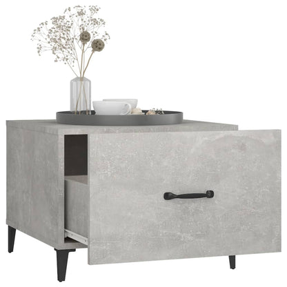 Salontafel 2 St Met Metalen Poten 50X50X40 Cm Betongrijs