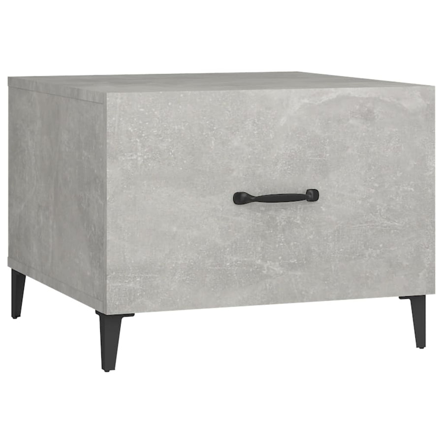 Salontafel 2 St Met Metalen Poten 50X50X40 Cm Betongrijs