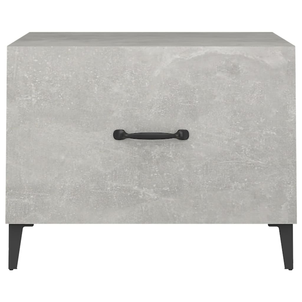 Salontafel 2 St Met Metalen Poten 50X50X40 Cm Betongrijs