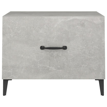 Salontafel 2 St Met Metalen Poten 50X50X40 Cm Betongrijs