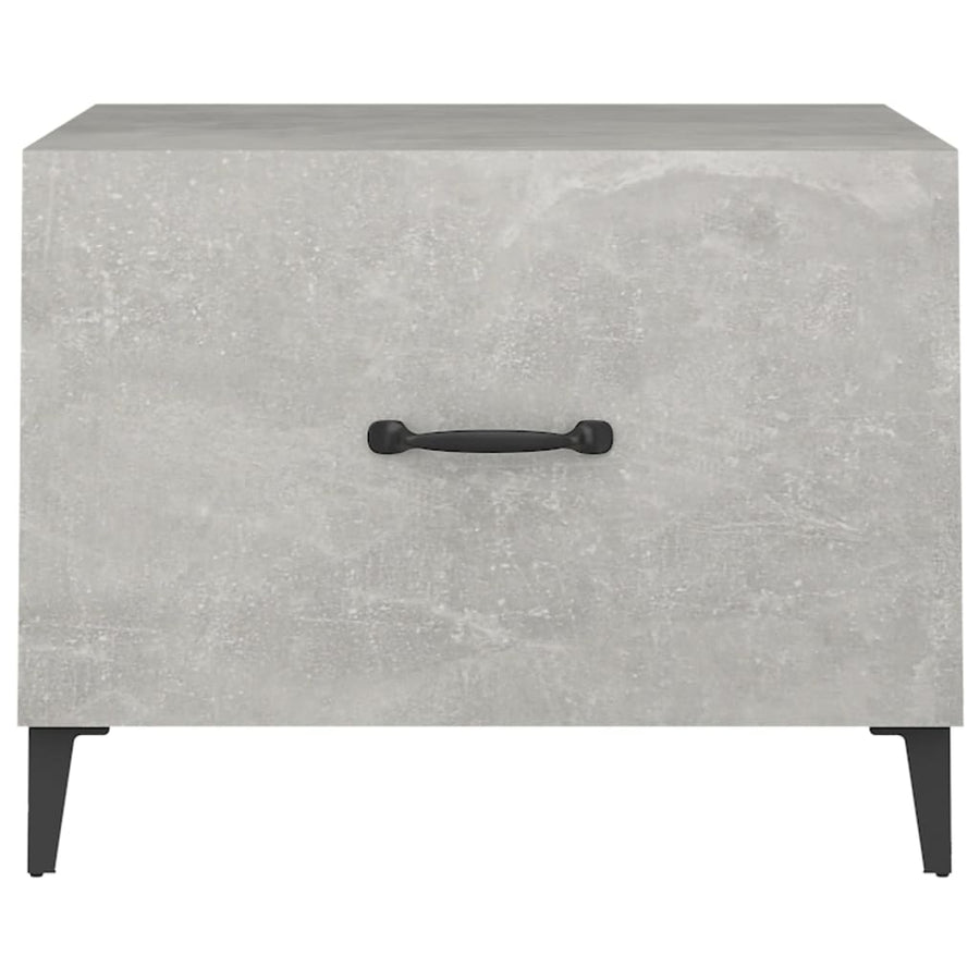 Salontafel 2 St Met Metalen Poten 50X50X40 Cm Betongrijs