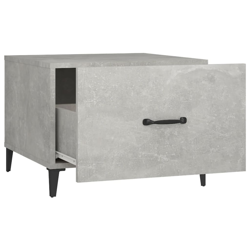 Salontafel 2 St Met Metalen Poten 50X50X40 Cm Betongrijs