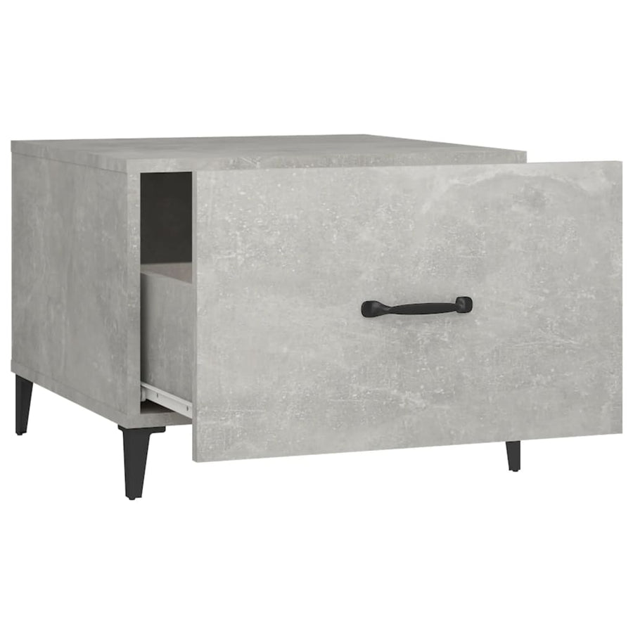 Salontafel 2 St Met Metalen Poten 50X50X40 Cm Betongrijs