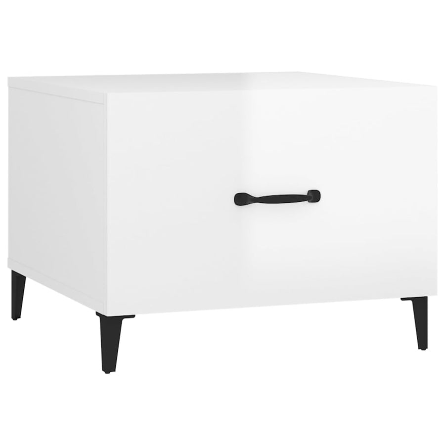 Salontafel Met Metalen Poten 50X50X40 Cm 1 Hoogglans wit