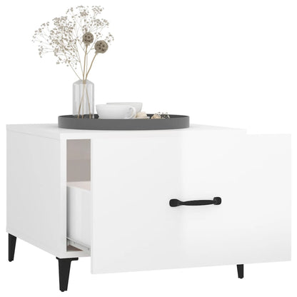 Salontafel Met Metalen Poten 50X50X40 Cm 1 Hoogglans wit