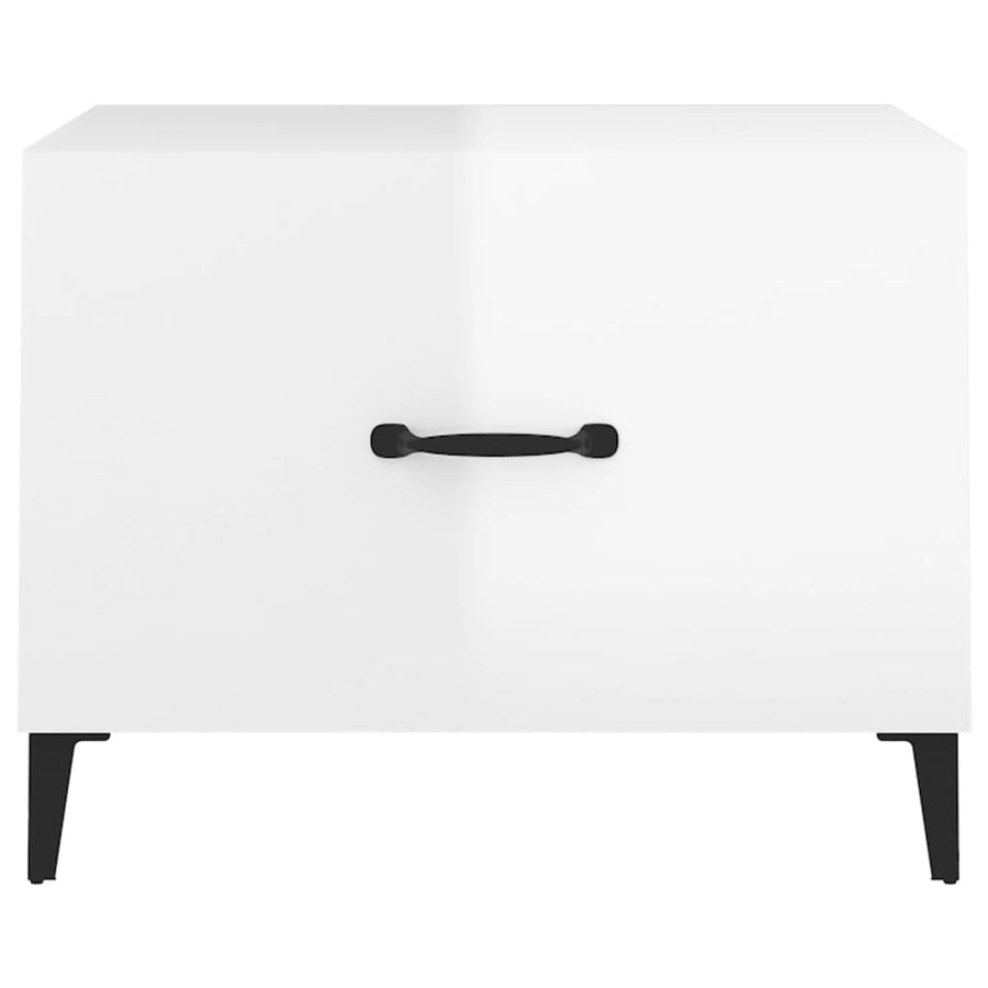 Salontafel Met Metalen Poten 50X50X40 Cm 1 Hoogglans wit