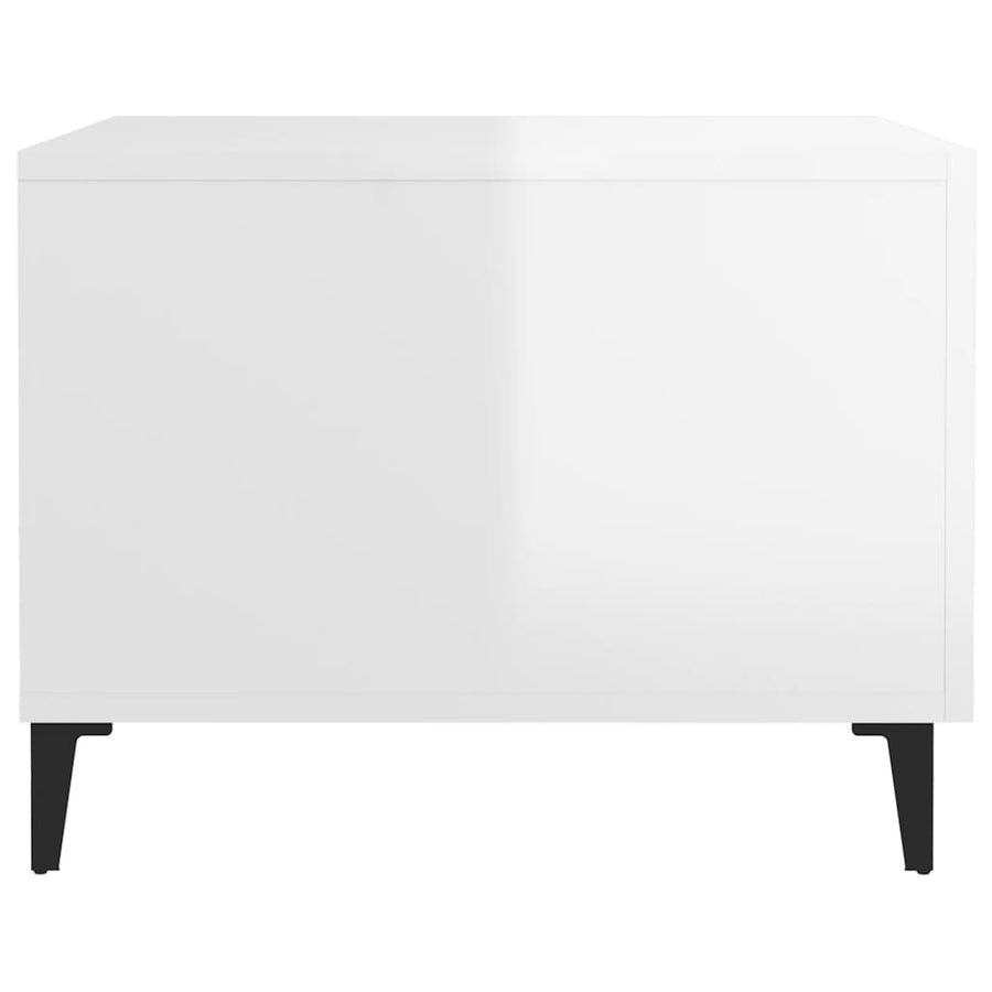 Salontafel Met Metalen Poten 50X50X40 Cm 1 Hoogglans wit