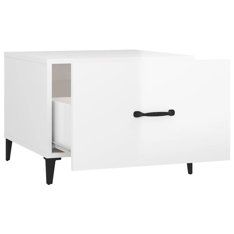 Salontafel Met Metalen Poten 50X50X40 Cm 1 Hoogglans wit
