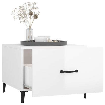 Salontafels Met Metalen Poten 50X50X40 Cm 2 Hoogglans wit