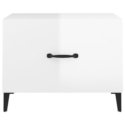 Salontafels Met Metalen Poten 50X50X40 Cm 2 Hoogglans wit