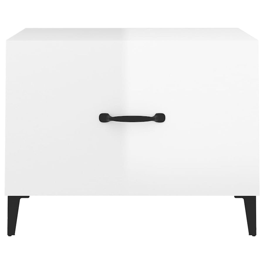 Salontafels Met Metalen Poten 50X50X40 Cm 2 Hoogglans wit