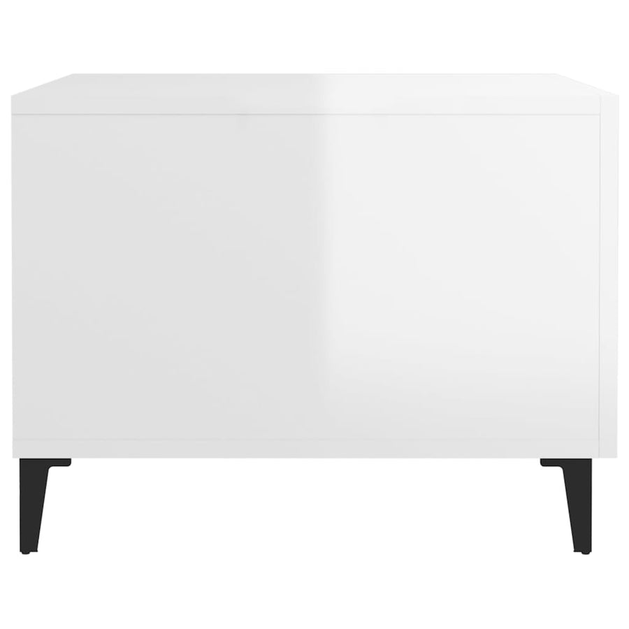 Salontafels Met Metalen Poten 50X50X40 Cm 2 Hoogglans wit