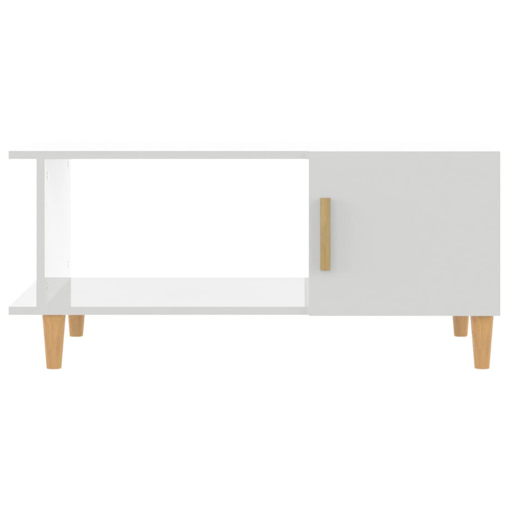 Salontafel 90X50X40 Cm Bewerkt Hout Hoogglans wit