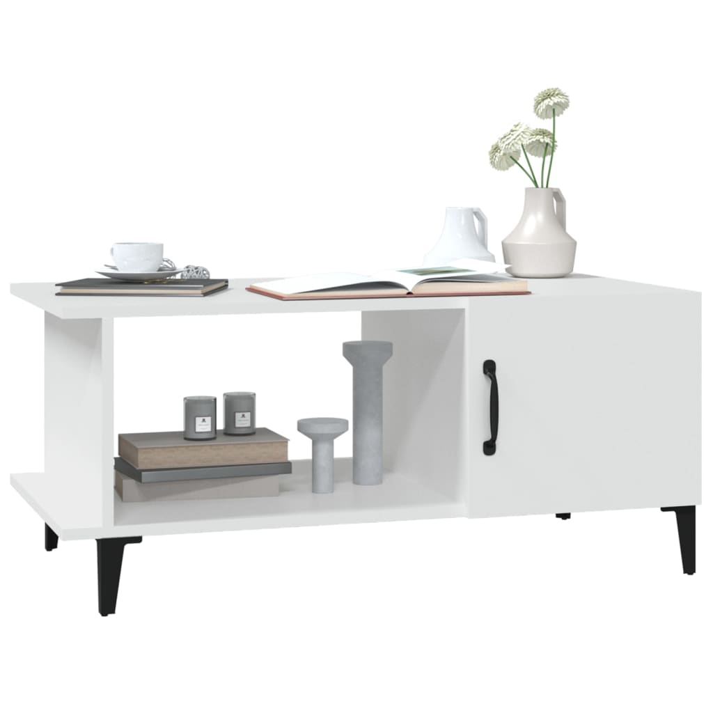 Salontafel 90X50X40 Cm Bewerkt Hout Wit