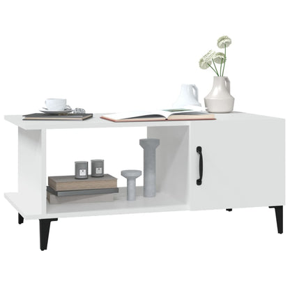 Salontafel 90X50X40 Cm Bewerkt Hout Wit