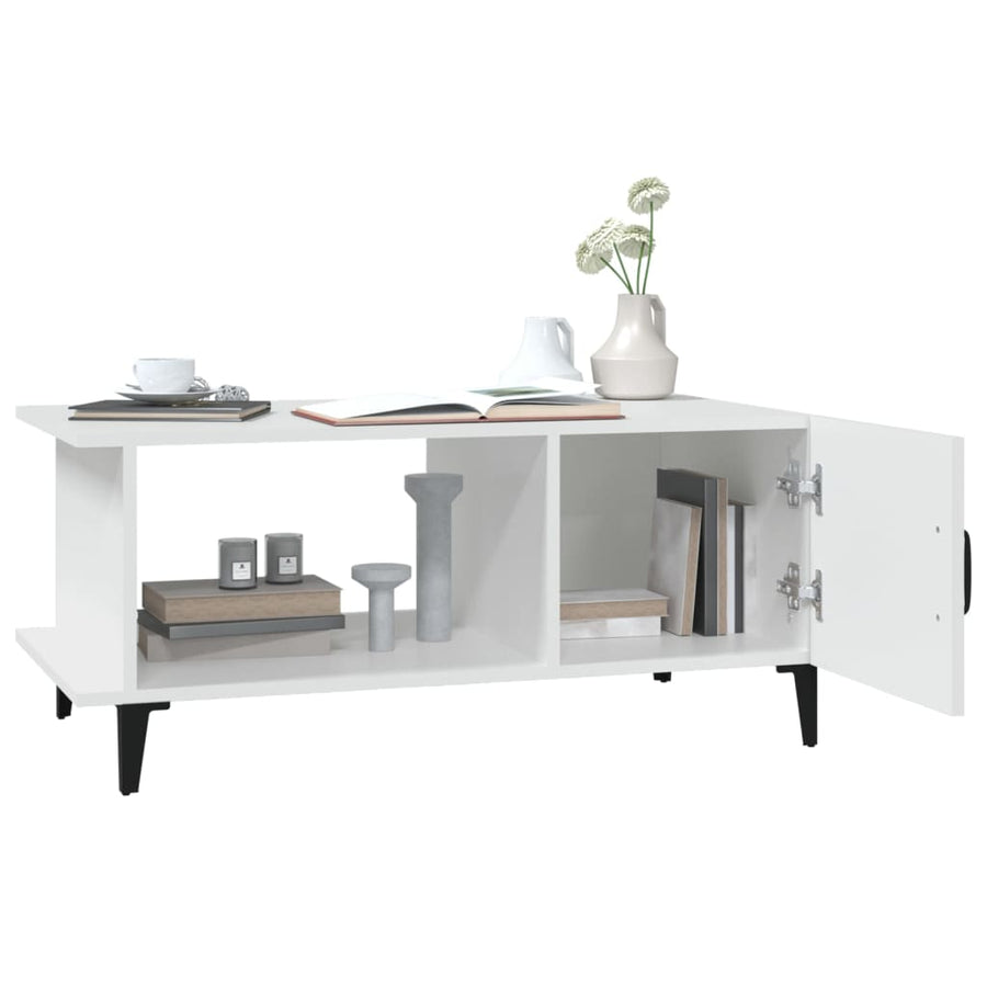 Salontafel 90X50X40 Cm Bewerkt Hout Wit