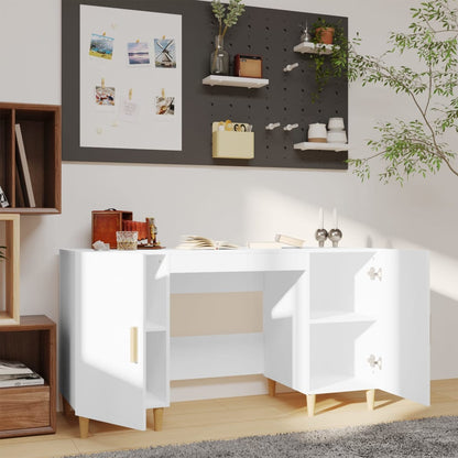Bureau 140X50X75 Cm Bewerkt Hout Wit