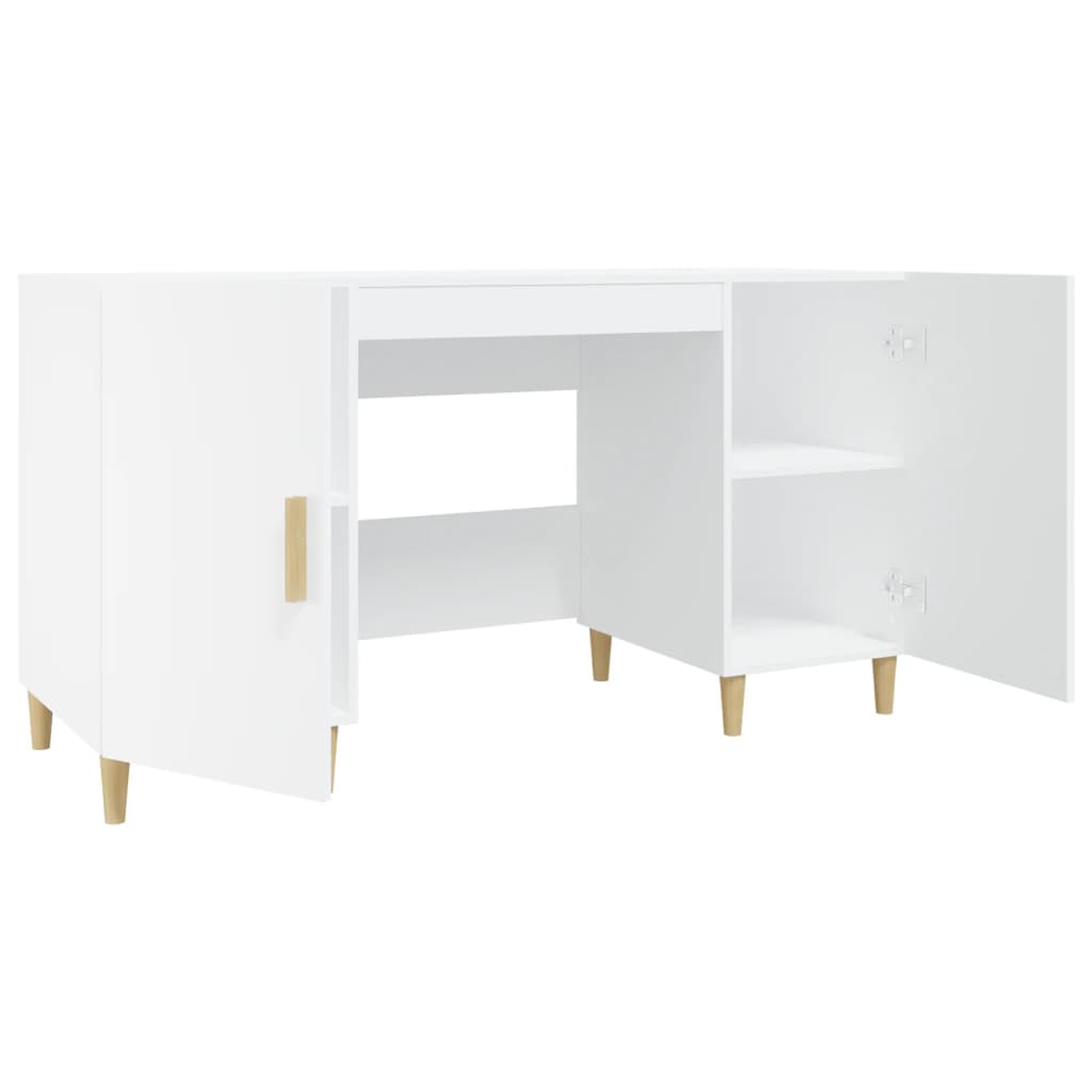 Bureau 140X50X75 Cm Bewerkt Hout Wit