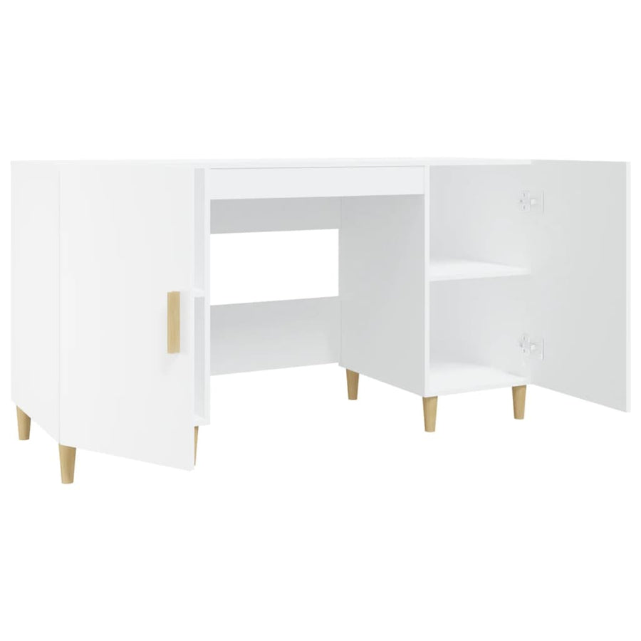 Bureau 140X50X75 Cm Bewerkt Hout Wit