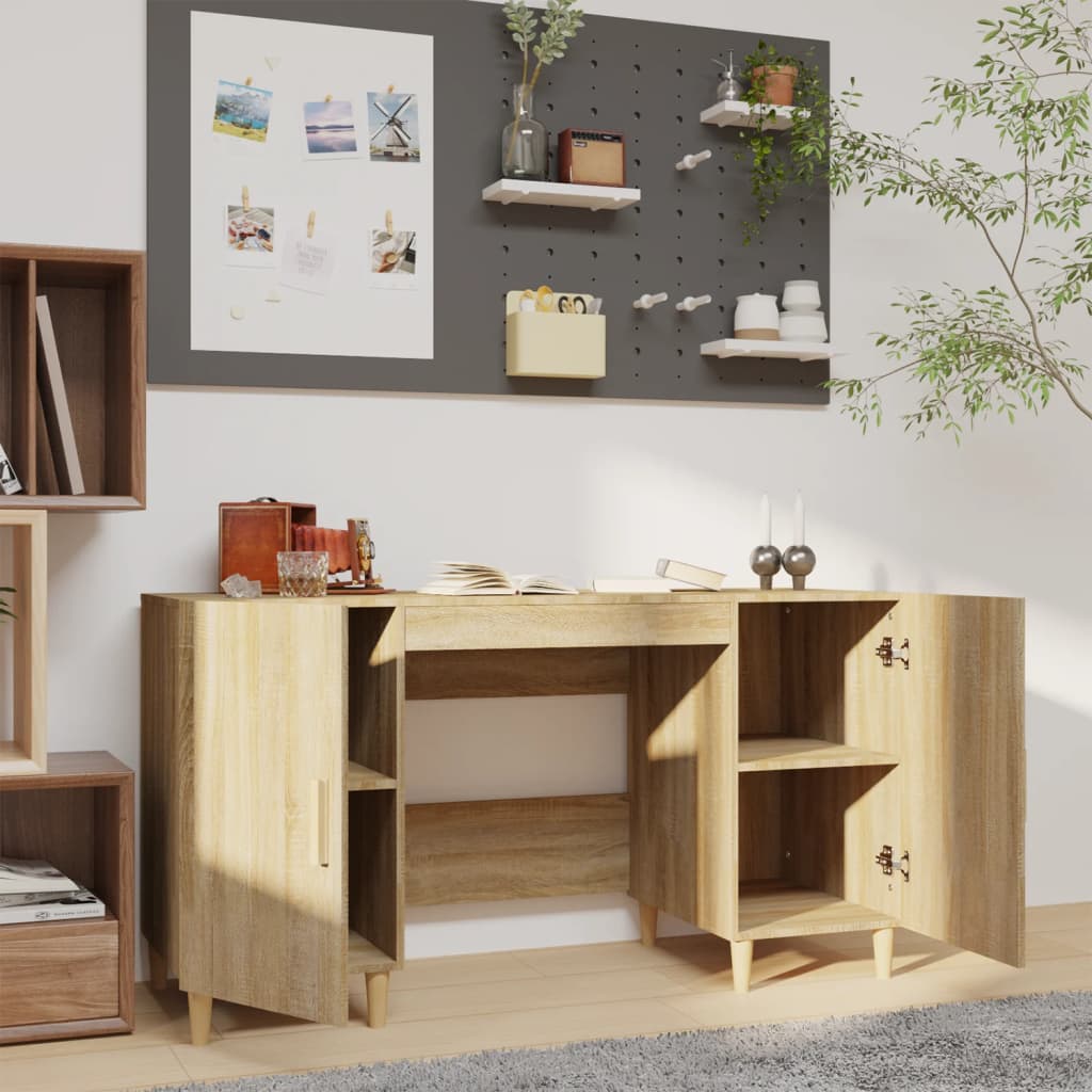 Bureau 140X50X75 Cm Bewerkt Hout Sonoma Eikenkleurig