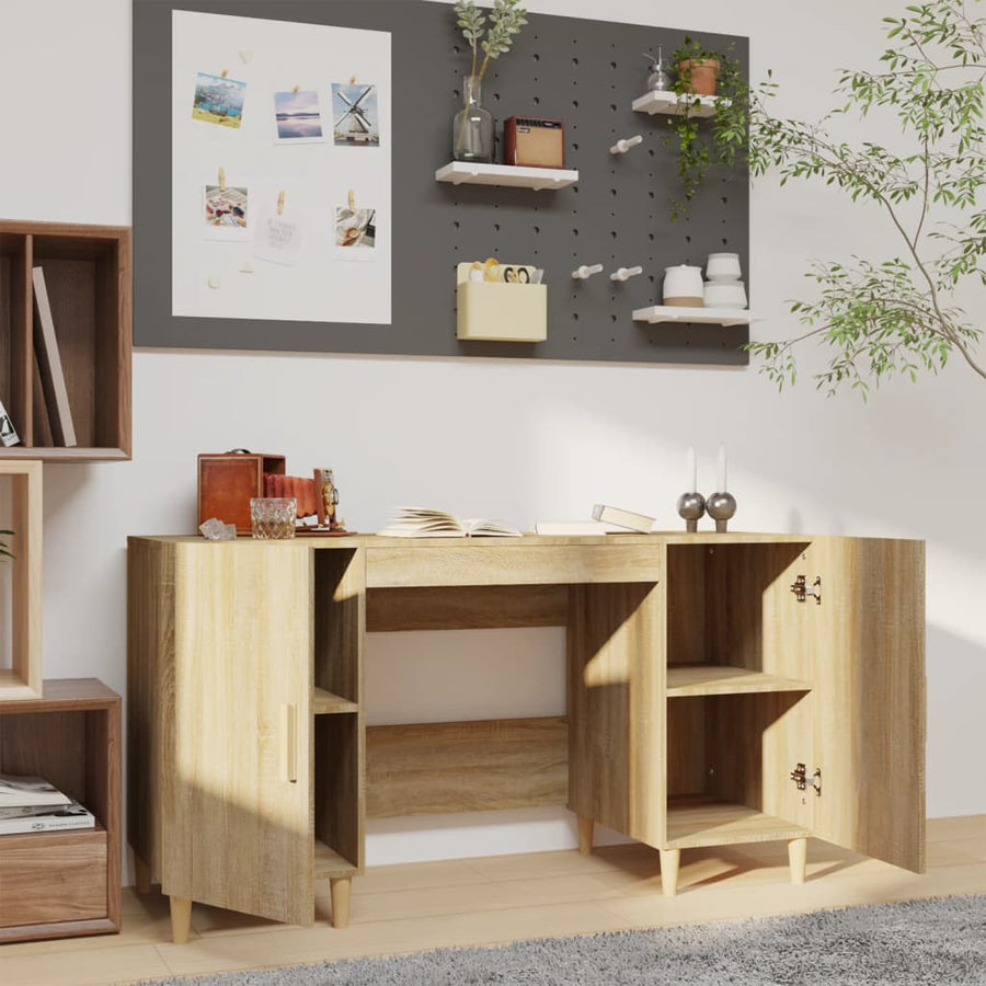 Bureau 140X50X75 Cm Bewerkt Hout Sonoma Eikenkleurig