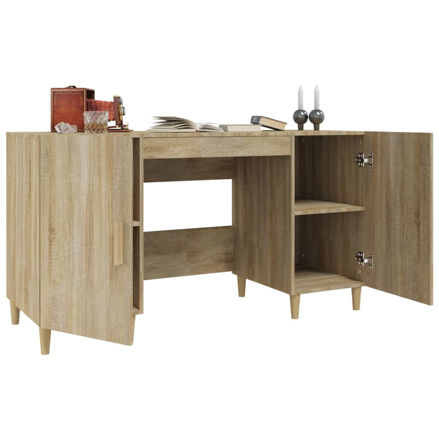 Bureau 140X50X75 Cm Bewerkt Hout Sonoma Eikenkleurig