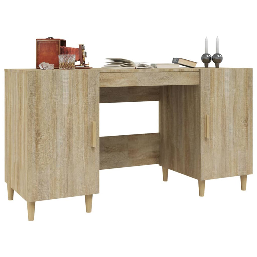 Bureau 140X50X75 Cm Bewerkt Hout Sonoma Eikenkleurig
