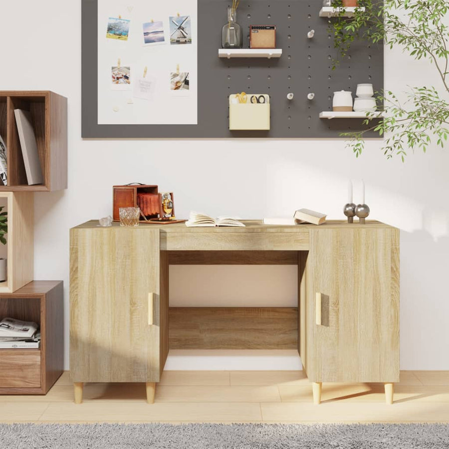 Bureau 140X50X75 Cm Bewerkt Hout Sonoma Eikenkleurig