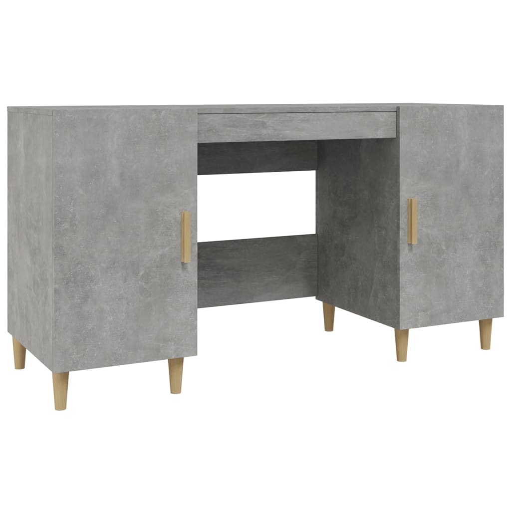 Bureau 140X50X75 Cm Bewerkt Hout Betongrijs