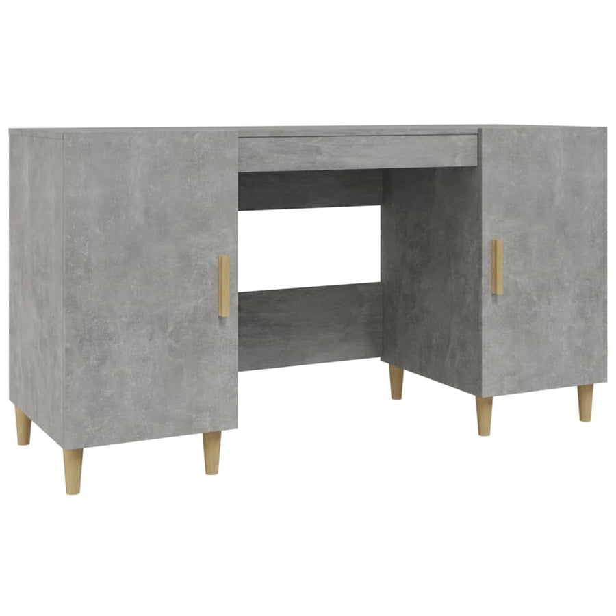 Bureau 140X50X75 Cm Bewerkt Hout Betongrijs