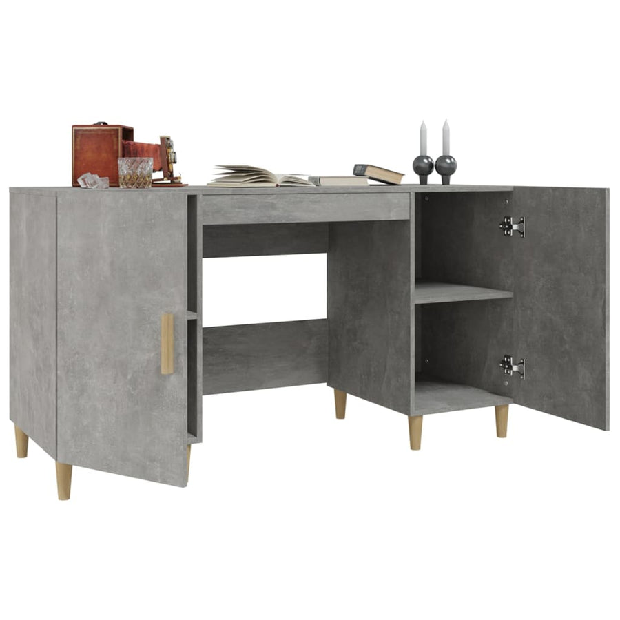 Bureau 140X50X75 Cm Bewerkt Hout Betongrijs