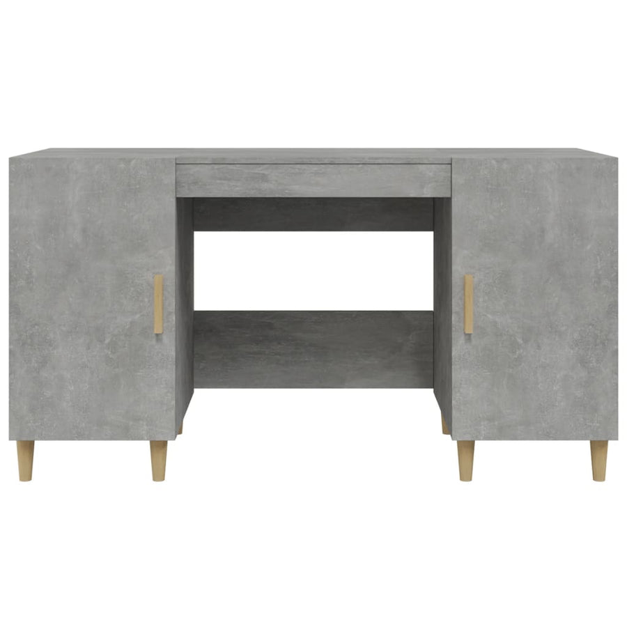 Bureau 140X50X75 Cm Bewerkt Hout Betongrijs