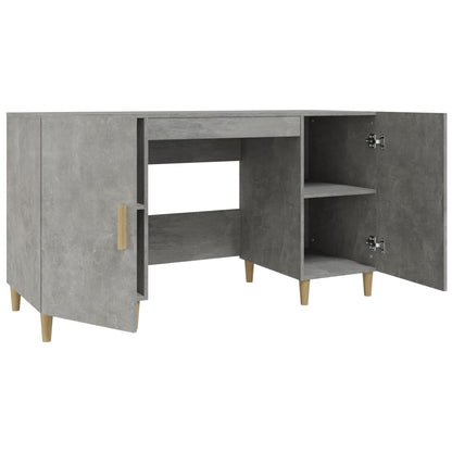 Bureau 140X50X75 Cm Bewerkt Hout Betongrijs