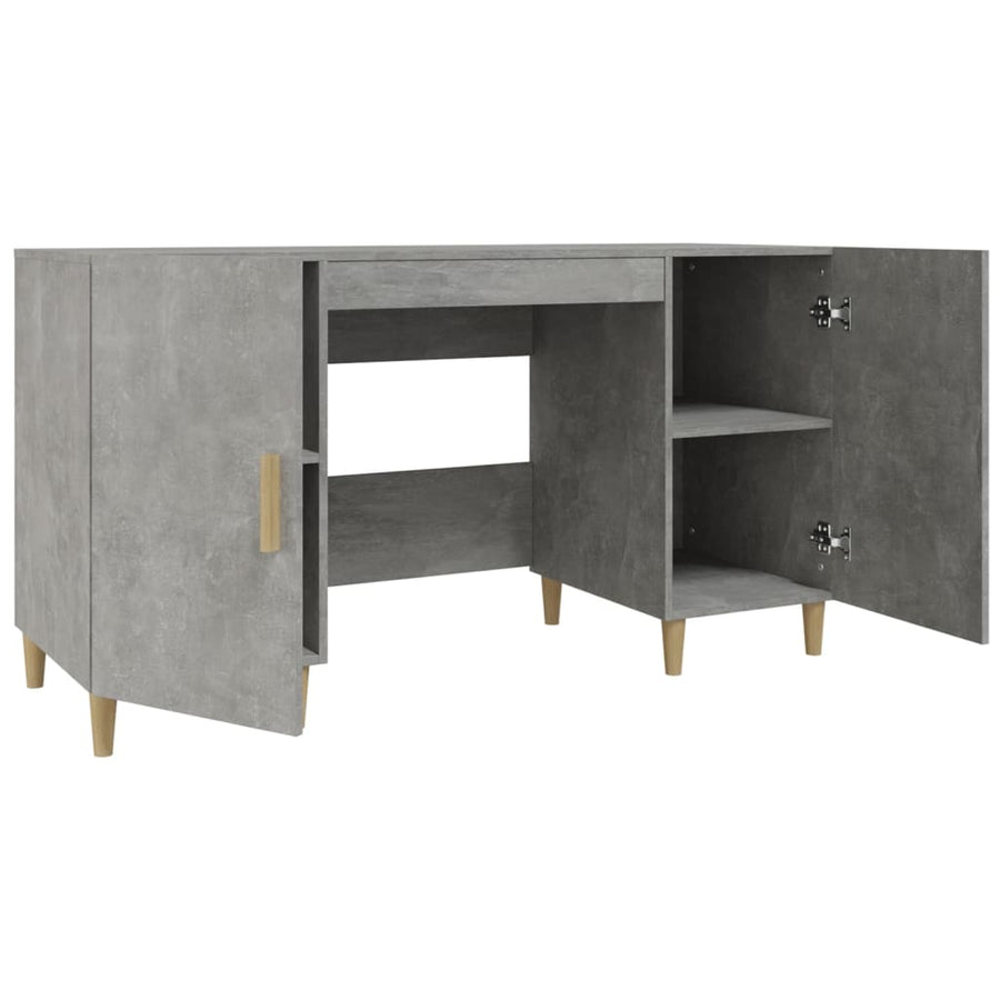 Bureau 140X50X75 Cm Bewerkt Hout Betongrijs