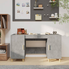 Bureau 140X50X75 Cm Bewerkt Hout Betongrijs