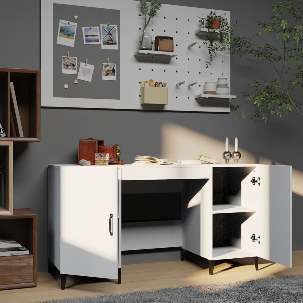 Bureau 140x50x75 cm bewerkt hout wit