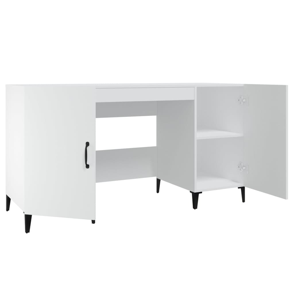 Bureau 140x50x75 cm bewerkt hout wit
