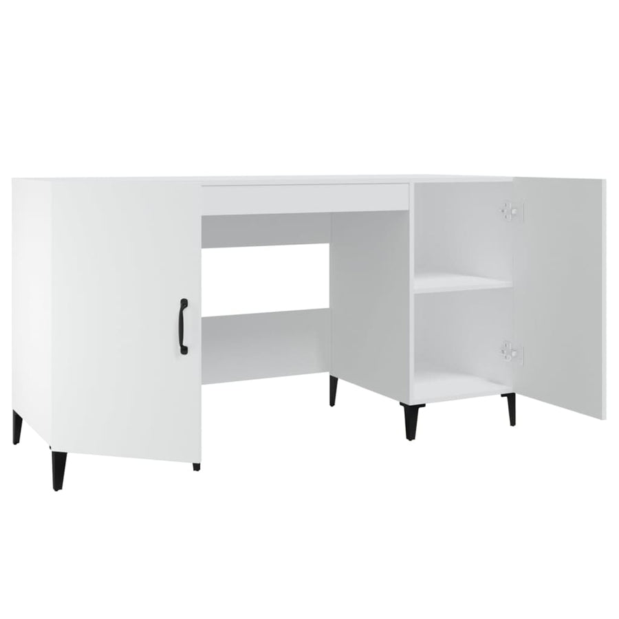 Bureau 140x50x75 cm bewerkt hout wit