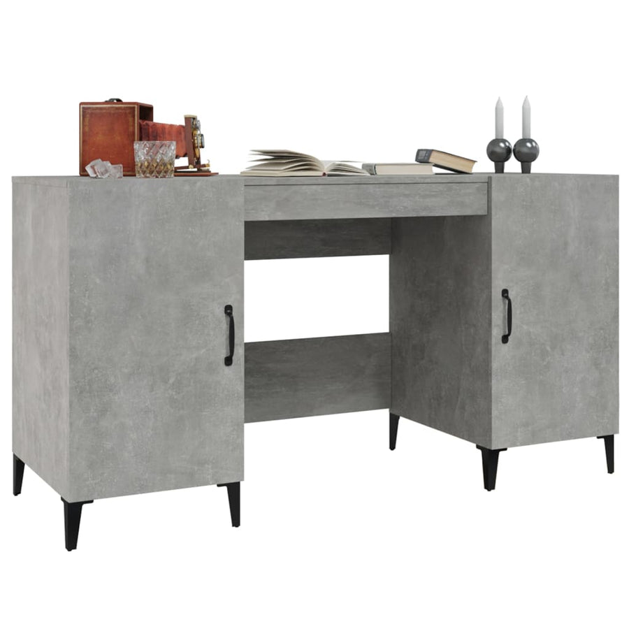 Bureau 140X50X75 Cm Bewerkt Hout Betongrijs