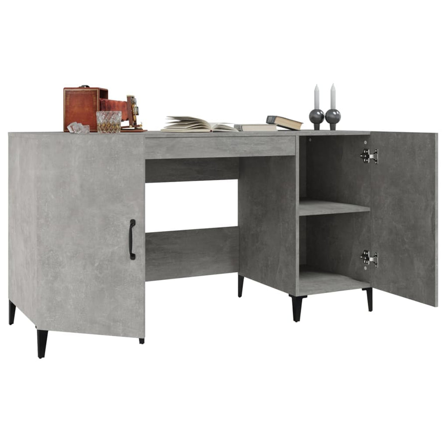 Bureau 140X50X75 Cm Bewerkt Hout Betongrijs