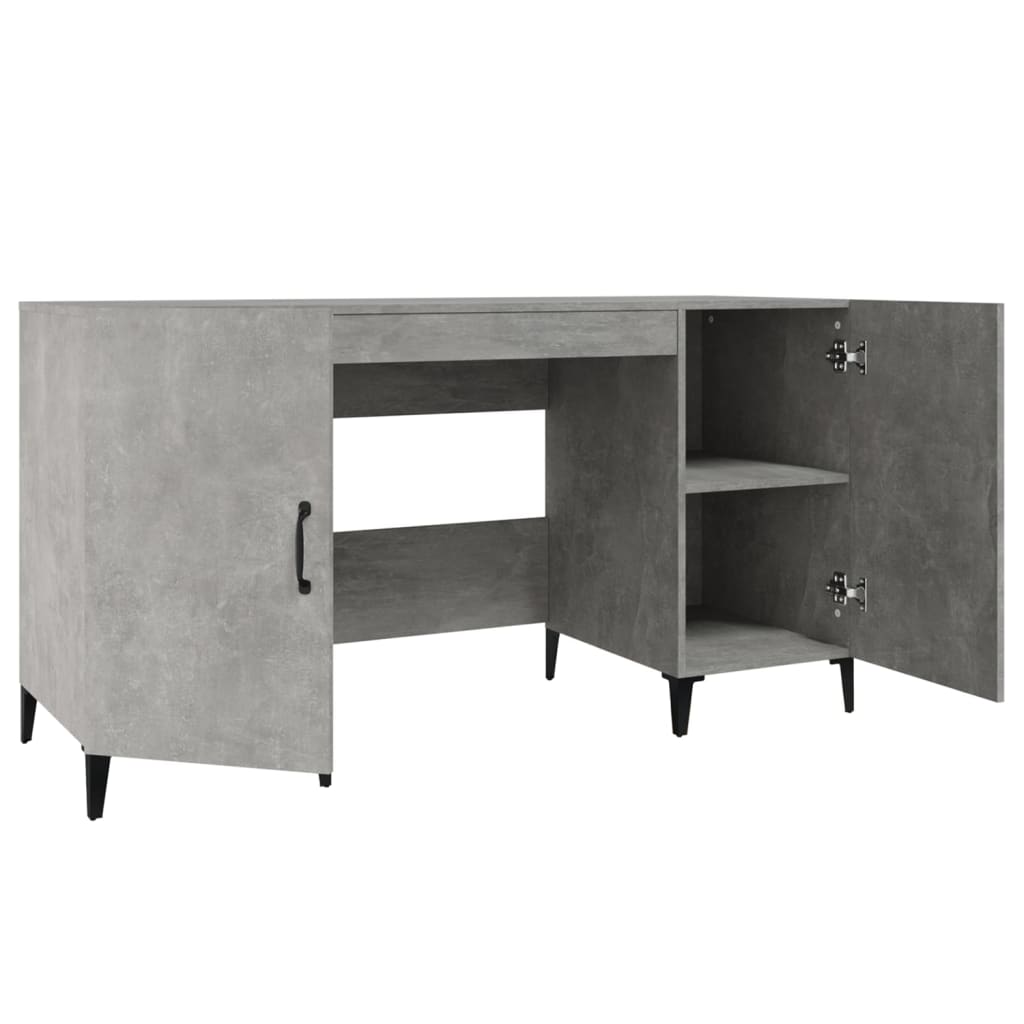 Bureau 140X50X75 Cm Bewerkt Hout Betongrijs